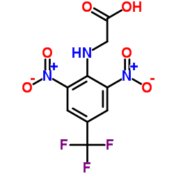 ([2,6-DINITRO-4-(TRIFLUOROMETHYL)PHENYL]AMINO)ACETIC ACID结构式