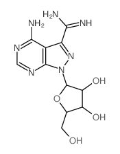 5-amino-9-[3,4-dihydroxy-5-(hydroxymethyl)oxolan-2-yl]-2,4,8,9-tetrazabicyclo[4.3.0]nona-1,3,5,7-tetraene-7-carboximidamide Structure
