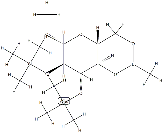 Methyl 2-O,3-O-bis(trimethylsilyl)-4-O,6-O-(methylboranediyl)-β-D-glucopyranoside picture