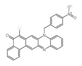 6-chloro-8-[(4-nitrophenyl)methyl]naphtho[1,2-b]phenazin-5-one结构式