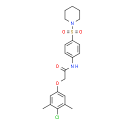 2-(4-chloro-3,5-dimethylphenoxy)-N-[4-(piperidin-1-ylsulfonyl)phenyl]acetamide structure