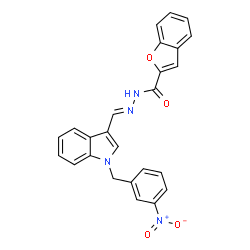 2-Benzofurancarboxylicacid,[[1-[(3-nitrophenyl)methyl]-1H-indol-3-yl]methylene]hydrazide(9CI)结构式