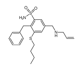 (4-benzyl-3-n-butylthio-5-sulfamylbenzyl)allylamine Structure