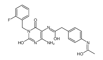 Benzeneacetamide,4-(acetylamino)-N-[4-amino-1-[(2-fluorophenyl)methyl]-1,2,3,6-tetrahydro-2,6-dioxo-5-pyrimidinyl]-结构式