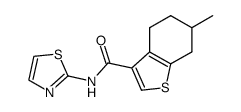 6-methyl-4,5,6,7-tetrahydro-benzo[b]thiophene-3-carboxylic acid thiazol-2-ylamide图片