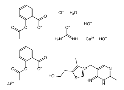 aluminum,calcium,2-acetyloxybenzoate,2-[3-[(4-amino-2-methylpyrimidin-5-yl)methyl]-4-methyl-1,3-thiazol-3-ium-5-yl]ethanol,urea,chloride,trihydroxide结构式