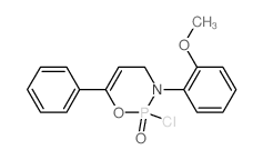 2H-1,3,2-Oxazaphosphorine, 2-chloro-3, 4-dihydro-3-(2-methoxyphenyl)-6-phenyl-, 2-oxide Structure