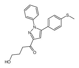 4-Hydroxy-1-[5-(4-methylsulfanyl-phenyl)-1-phenyl-1H-pyrazol-3-yl]-butan-1-one结构式