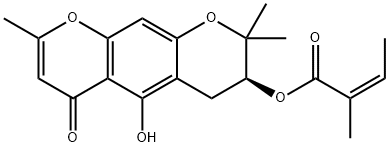 3'-O-当归酰基亥茅酚结构式