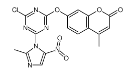 2-(4-methylcoumarin-7-yloxy)-4-(2-methyl-5-nitroimidazol-1-yl)-6-chloro-s-triazine Structure