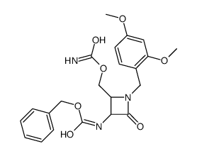 N-[(3S,4S)-4-Carbamoyloxymethyl-1-(2,4-dimethoxybenzyl)-2-oxo-3-azetidinyl]carbamic acid benzyl ester Structure