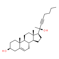 20-(1-hexynyl)-5-pregnen-3,20-diol structure