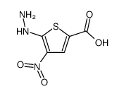 2-Thiophenecarboxylicacid,5-hydrazino-4-nitro-(7CI)结构式