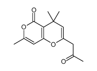 4,4,7-trimethyl-2-(2-oxopropyl)pyrano[4,3-b]pyran-5-one结构式