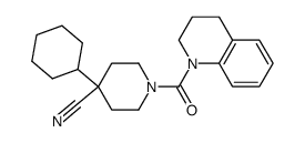 4-Cyclohexyl-1-(3,4-dihydro-2H-quinoline-1-carbonyl)piperidine-4-carbonitrile结构式