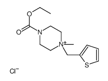 ethyl 4-methyl-4-(thiophen-2-ylmethyl)piperazin-4-ium-1-carboxylate,chloride Structure