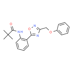 2,2-Dimethyl-N-{2-[3-(phenoxymethyl)-1,2,4-oxadiazol-5-yl]phenyl}propanamide structure