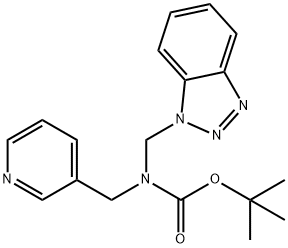 tert-Butyl N-(1H-1,2,3-benzotriazol-1-ylmethyl)-N-(pyridin-3-ylmethyl)carbamate结构式