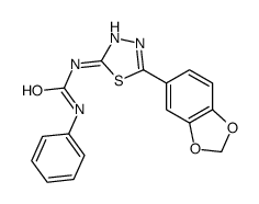 1-[5-(1,3-benzodioxol-5-yl)-1,3,4-thiadiazol-2-yl]-3-phenylurea Structure