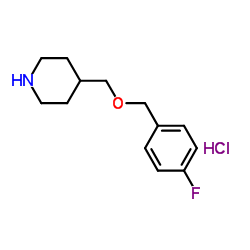 4-{[(4-Fluorobenzyl)oxy]methyl}piperidinehydrochloride结构式