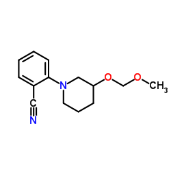 rac-1-[2-(Cyano)phenyl]-3-O-methoxymethyl-3-piperidinol structure