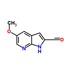 5-Methoxy-1H-pyrrolo[2,3-b]pyridine-2-carbaldehyde结构式