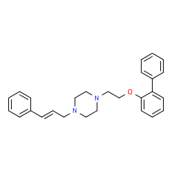 1-(2-(diphenyloxy)ethyl)-4-(3-phenylallyl)piperazine structure