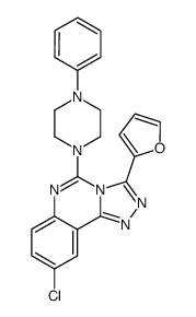 9-Chloro-3-furan-2-yl-5-(4-phenyl-piperazin-1-yl)-[1,2,4]triazolo[4,3-c]quinazoline结构式