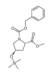 (2S,4R)-4-Trimethylsilanyloxy-pyrrolidine-1,2-dicarboxylic acid 1-benzyl ester 2-methyl ester结构式