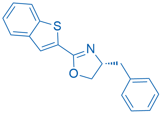 (R)-2-(苯并[b]噻吩-2-基)-4-苄基-4,5-二氢恶唑结构式