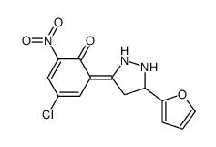 4-chloro-6-[5-(furan-2-yl)pyrazolidin-3-ylidene]-2-nitrocyclohexa-2,4-dien-1-one Structure