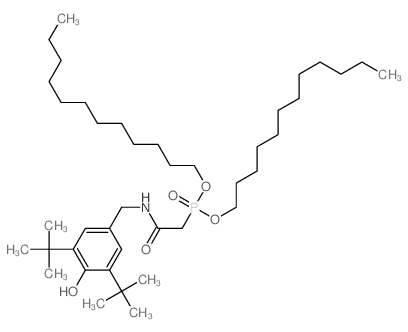 Phosphonic acid,[[(3,5-di-tert-butyl-4-hydroxybenzyl)carbamoyl]methyl]-, didodecyl ester (8CI) structure