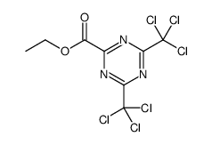 ethyl 4,6-bis(trichloromethyl)-1,3,5-triazine-2-carboxylate结构式