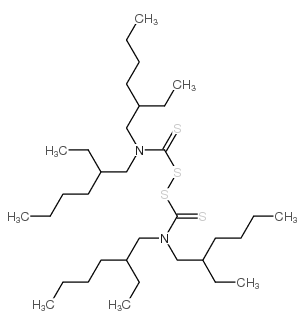 Tetrakis(2-ethylhexyl) thiuram disulfide Structure