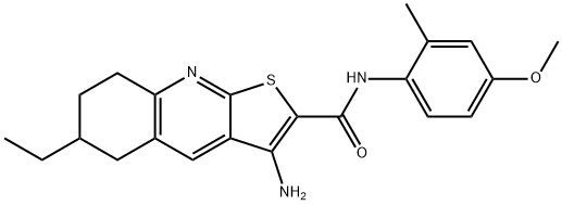 3-amino-6-ethyl-N-(4-methoxy-2-methylphenyl)-5,6,7,8-tetrahydrothieno[2,3-b]quinoline-2-carboxamide结构式