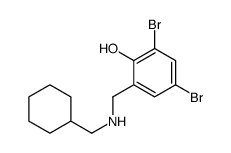 2,4-dibromo-6-[(cyclohexylmethylamino)methyl]phenol Structure