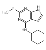 7H-Pyrrolo[2,3-d]pyrimidin-4-amine,N-cyclohexyl-2-(methylthio)- structure