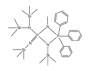 4-[Bis(trimethylsilyl)amino]-2,2,4,4-tetrahydro-1-methyl-2,2,2-triphenyl-3-(trimethylsilyl)-4-[(trimethylsilyl)imino]-1,3,2,4-diazadiphosphetidine Structure