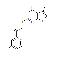 Thieno[2,3-d]pyrimidin-4(1H)-one, 2-[[2-(3-methoxyphenyl)-2-oxoethyl]thio]-5,6-dimethyl- (9CI)结构式