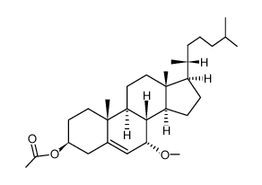 acetic acid-(7α-methoxy-cholesten-(5)-yl-(3β)-ester)结构式