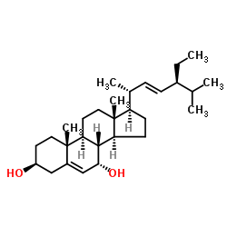 (3β,7α,22E)-Stigmasta-5,22-diene-3,7-diol structure