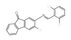 9H-Fluoren-9-one,3-chloro-2-[[(2,6-dichlorophenyl)methylene]amino]- structure