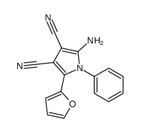 2-amino-5-(furan-2-yl)-1-phenylpyrrole-3,4-dicarbonitrile Structure