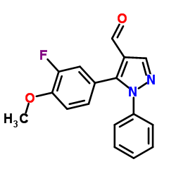 5-(3-Fluoro-4-methoxyphenyl)-1-phenyl-1H-pyrazole-4-carbaldehyde Structure