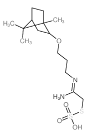 2-[3-[(1-amino-2-sulfosulfanyl-ethylidene)amino]propoxy]-1,7,7-trimethyl-norbornane structure