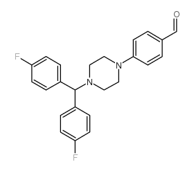 4-(4-(双(4-氟苯基)甲基)哌嗪-1-基)苯甲醛结构式