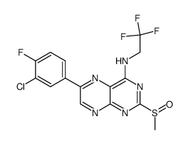 [6-(3-chloro-4-fluoro-phenyl)-2-methanesulfinyl-pteridin-4-yl]-(2,2,2-trifluoro-ethyl)-amine Structure