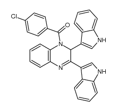 (4-chlorophenyl)(2,3-di(1H-indol-3-yl)quinoxalin-1(2H)-yl)methanone结构式