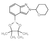 2-(TETRAHYDRO-2H-PYRAN-2-YL)-4-(4,4,5,5-TETRAMETHYL-1,3,2-DIOXABOROLAN-2-YL)-2H-INDAZOLE Structure