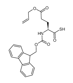 (S)-2-((((9H-fluoren-9-yl)methoxy)carbonyl)amino)-5-(allyloxy)-5-oxopentanethioic S-acid Structure